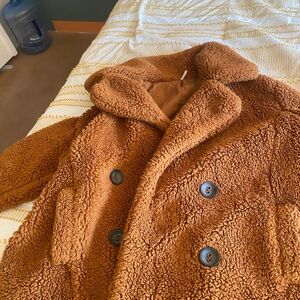 Free People Camel Teddy Jacket